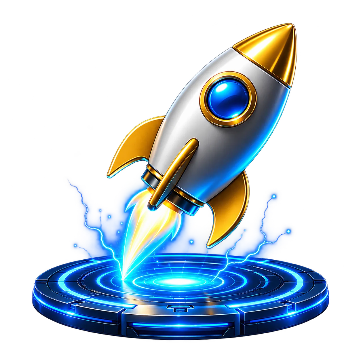 Gold and silver rocket launching